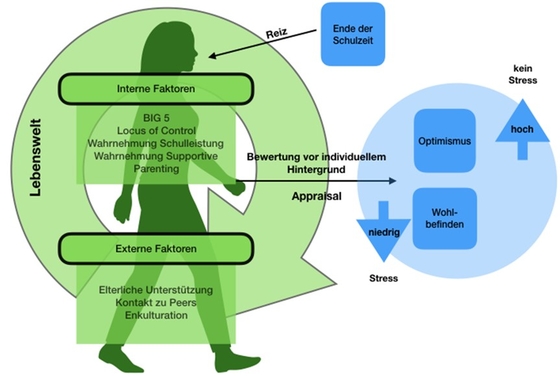Abbildung 1: Angenommenes Wirkmodell Entstehung von Stress in der Berufswahlphase von Jugendlichen (eigene Darstellung)